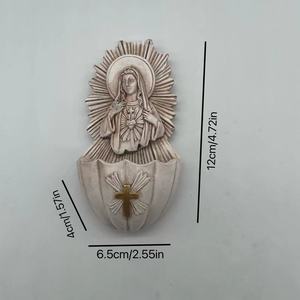 Figura Religiosa de Resina Pintada a Mano - Jesús y María Artísticos para Decoración del Hogar y Regalos Festivos, Adornos de Pared - Product Image 6