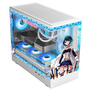 Boîtier <span class=keywords><strong>de</strong></span> PC <span class=keywords><strong>de</strong></span> jeu compact Hurricane Beast Puella <span class=keywords><strong>Magi</strong></span> Madoka Magica, MATX/ITX, panneau latéral en verre trempé, refroidissement par eau <span class=keywords><strong>de</strong></span> 360 mm - Product Image 2
