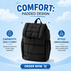 Customize Quilted <b>Bags</b> with Waterproof Handle for Students Unisex 36-59L Capacity Puffy <b>Laptop</b> School <b>Backpack</b> - Product Image 1