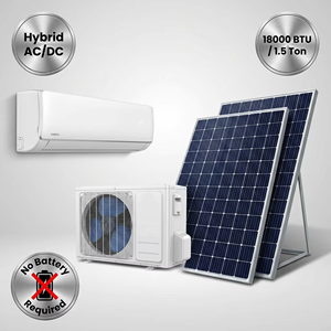 Aire Acondicionado Solar Híbrido de 18000 BTU, 1.5 Toneladas, R32, Sistema de Aire Acondicionado Split de Pared, Sin Batería, para Hoteles y Casas Grandes, Alta Eficiencia Energética - Product Image 1