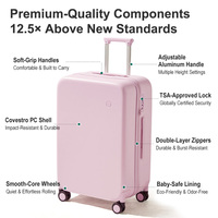 Ensemble de bagages de voyage rigides en polycarbonate Bayer à trois couches, légers, avec fermeture éclair YKK, tailles 20, 22, 24, 26, 28 pouces