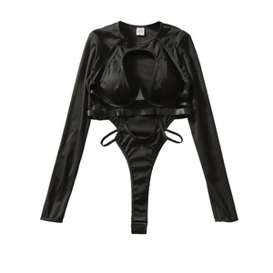 Individuelles Logo Sexy Voll Dehnbarer <span class=keywords><strong>Cheeky</strong></span> Cut Out High Leg Cut mit Verstellbaren Trägern Bügel-Badeanzug mit Ausschnitten Einteiliger Monokini - Product Image 6