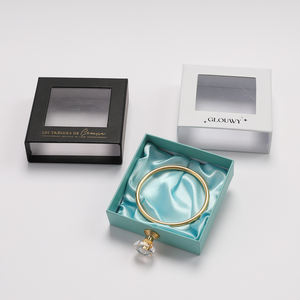 Cajas de Regalo Rectangulares Personalizadas con Ventana Transparente de PVC, Cajas de Papel con Cajón Deslizable y Asa de Piedra - Product Image 6