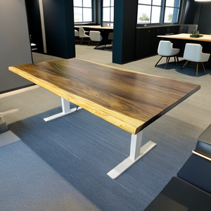 Dessus de table <span class=keywords><strong>en</strong></span> noyer sud-américain Live Edge <span class=keywords><strong>en</strong></span> bois dur massif sur mesure pour <span class=keywords><strong>bureau</strong></span> debout finition UV anti-rayures - Product Image 1