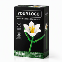 Set de Bloques de Construcción de Flores de Lirio Personalizado de 210 Piezas, Kit de Modelo Botánico Realista, Juguete de Construcción STEM, Mini Ladrillos, Marca Privada