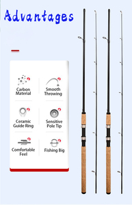 <span class=keywords><strong>Canne</strong></span> à pêche Flex Spin 2.1m2.4m2.7m avec poignée en EVA, <span class=keywords><strong>10</strong></span>-<span class=keywords><strong>30g</strong></span>, dureté moyenne, fibre de carbone et verre pour crevettes, truites, océan, bateau, lac, ruisseau - Product Image 4