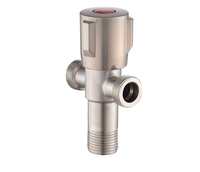 Robinet d'arrêt d'angle en acier inoxydable G1/2 type T 1 entrée 2 sorties brossé pour eau chaude OEM