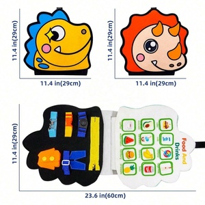 Libro occupato <span class=keywords><strong>gioco</strong></span> da tavolo per il bambino multifunzione Montessori giocattolo sensoriale di base capacità di apprendimento bordo feltro occupato tavola per i bambini - Product Image 6