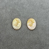 Perhiasan Mutiara Pola Calla Lily Ukiran CNC Laris Manis, Cangkang Alami untuk Kalung & Gelang DIY