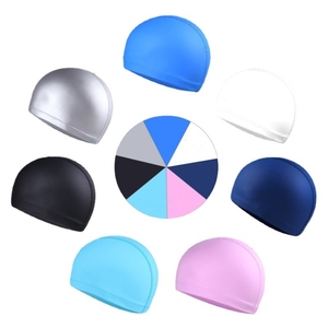<span class=keywords><strong>Bonnet</strong></span> de bain de couleur pure pour enfant, <span class=keywords><strong>bonnet</strong></span> de bain élastique avec revêtement en cuir PU, <span class=keywords><strong>tissu</strong></span> en nylon, unisexe - Product Image 5