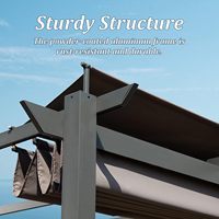 Auvent de patio arrière-cour rétractable moderne en aluminium pergola extérieure à persienne motorisée automatique avec revêtement mural
