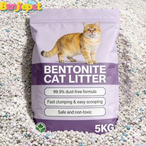 BENJIE Factory Wholesale Price 5kg Gray Ball Shape 0.5-4mm Odor <b>Control</b> Dust-Free Fast Clumping Highly Adsorbent Cat Litter - Product Image 1