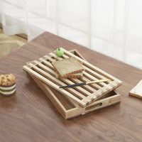 Planche à découper pliable en bambou, plateau de service pour trancher le pain fait maison