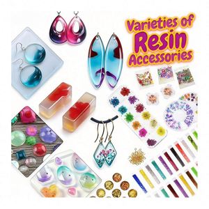 TOYSRUNNER DIY Silicone Jewelry Kit Crystal <b>Clear</b> Hard UV LED Lamp Silicone Molds Glitter Foil Flowers Pendants Earrings - Product Image 5