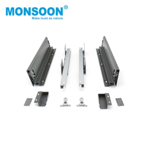 Système de tiroirs de cuisine Ultbox Slim en métal gris à double paroi avec fermeture douce et élégante pour meubles modernes - Product Image 6