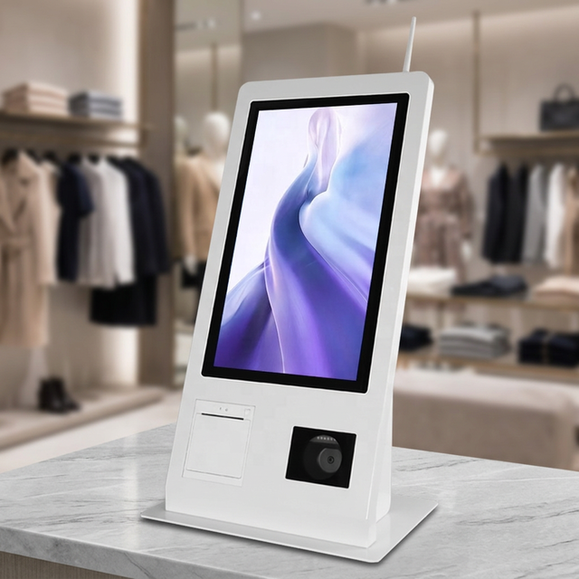 All in One Self Service Payment Kiosk 15.6" Touch Screen Desktop Self-order Machine With Scanner Thermal Printer for Supermarket