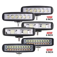 18W 48W 60W 6 Pouces A Mené La Lumière De Travail 12V 24V Led Poutres 4x4 voiture A Mené La Barre Offroad Combiné de Tache D'inondation Lumière Pour SUV Accessoires Brouillard Lampe