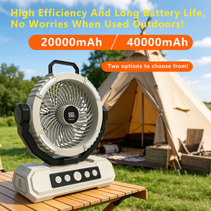 พัดลมพกพาสำหรับตั้งแคมป์ 20000mAh ใช้พลังงานจาก USB/แบตเตอรี่  ตัวเครื่องทำจากพลาสติก มอเตอร์แบบไร้แปรงถ่าน  พร้อมรีโมทคอนโทรล  ปรับแรงลมได้สี่ระดับ  หน้าจอแสดงผลภาษาอังกฤษ  บรรจุภัณฑ์กล่อง - Product Image 4