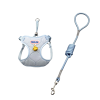 Harnais pour chien Wanjia en maille unie à double couche rembourré, clochette non toxique, réglable, anti-évasion pour chiens de petite et moyenne taille