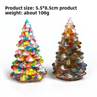 Pohon Natal Mini dari Resin Sintetis Buatan China untuk Dekorasi Rumah, Hiasan Meja Natal dalam Set Dekoratif Bergaya Instagram