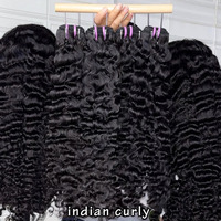 Mèches de cheveux humains bruts indiens bouclés, cuticules alignées, super double drawn, sans nœuds, sans perte, mèches ondulées vietnamiennes et cambodgiennes