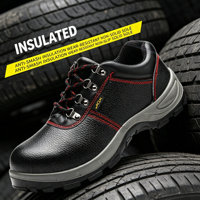 Calzado de Seguridad para Hombre, 6 KV, Aislante, con Puntera de Plástico, Resistente a Impactos y Perforaciones, Doble Capa de Piel Vacuna