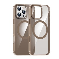 Nouveau Design DIY Luxe Téléphone Cas Avec Cristal En Alliage De Métal Caméra Anneau Antichoc Couverture Magnétique Pour iPhone 14 15 16 Pro Max Cas