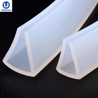 Joint d'étanchéité en caoutchouc silicone transparent en forme de U pour bord de verre, garniture de vitrage, profilé d'étanchéité étanche pour porte de douche et tôle métallique