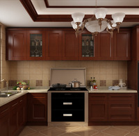 Cuisine modulaire moderne PRIMA, design en forme de L, armoires en bois massif, placard en acrylique, plan de travail en marbre, robinet, ensemble complet personnalisé pour appartement