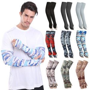Cycling Arm Sleeves Unisex Anti-Uv Protection Outdoor Sports Camouflage Pattern Fingerless Design - Product Image 1