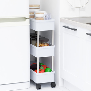 Cestas de almacenamiento giratorias Cesta apilable Organizador de cocina Estante de almacenamiento Cubo Organizador de frutas y verduras Carro carrito - Product Image 6