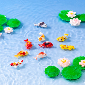 Miniatures de poissons en résine, figurines de poissons Koi miniatures pour paysage de mousse, terrarium, jardin féerique, décoration, accessoires - Product Image 2