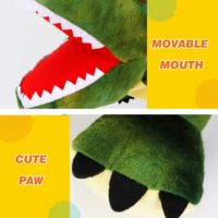 Marionnette à main dinosaure T-Rex pour animaux de compagnie, marionnette en peluche douce de 11 pouces avec bouche mobile, décoration pour espace animalier et maison