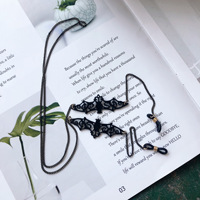 ZF chaîne de lunettes gothique pour femmes chaîne de lunettes cordon de lunettes de soleil chaînes chauve-souris lune amour chat pendentif lunettes support de sangle