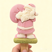Bâtonnet de crème glacée de Noël 3D réaliste Père Noël avec saveur lactée fruitée, emballage personnalisé avec logo pour cadeaux de fête en gros