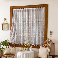 Voilages de cuisine en dentelle blanche romantique à la française, transparents, en gaze, pour la décoration des fenêtres de la maison - Vente en gros