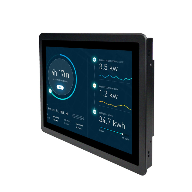 19 Inch Industrial Embedded All-in-One Touch Tablet PC with Aluminum Frame 4K Resolution Wall-Mounted