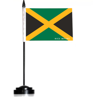 Drapeaux de bureau du Haiti, petits drapeaux de table miniatures avec mât noir, décoration pour la maison et le bureau, célébrations de festivals