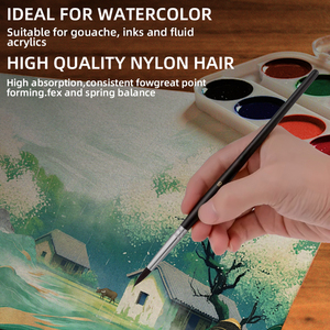 Panwenbo Lot de 10 pinceaux acryliques pour <span class=keywords><strong>aquarelle</strong></span>, pinceau pointu rond pour peinture en éventail - Product Image 4