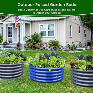 New 17\" Tall Metal Raised Garden Bed Home Outdoor Beds Kit with <b>Planter</b> Box for <b>Vegetables</b> - Product Image 2