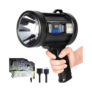 Siêu sáng 9000 Lumens có thể sạc lại <span class=keywords><strong>LED</strong></span> Spotlight COB ánh sáng IP65 đánh giá cho săn bắn chèo thuyền cắm trại với cầm tay Tấm Pin Mặt Trời - Product Image 1