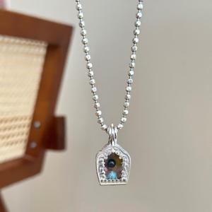 Pendentifs Charms en Argent Pur S925 Luxe Léger Nouveau Style Chinois Haut de Gamme Entièrement Sertis de Diamants Rubis Sang de Pigeon - Product Image 5