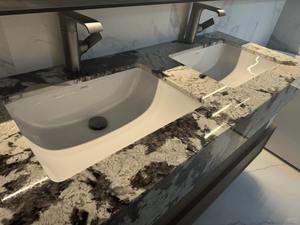 עיצוב אלגנטי מודרני אבן יוקרה כיור אמבטיה ברזילאי פנדורה שיש לבן רחצה מקורה רחצה האגן שיש טבעי - Product Image 4