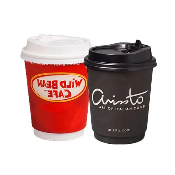 Hot sales takeaway double wall paper cup kraft paper coffee cup with custom logo for hot drinks 8oz 10oz 12oz 16oz