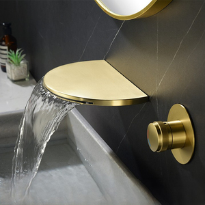 Robinet de lavabo moderne à une poignée <span class=keywords><strong>Mitigeur</strong></span> mural encastré en cuivre et laiton avec cascade pour baignoire - Product Image 3
