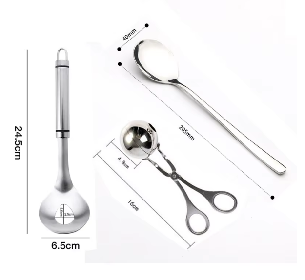 Juego de 3 piezas plateado