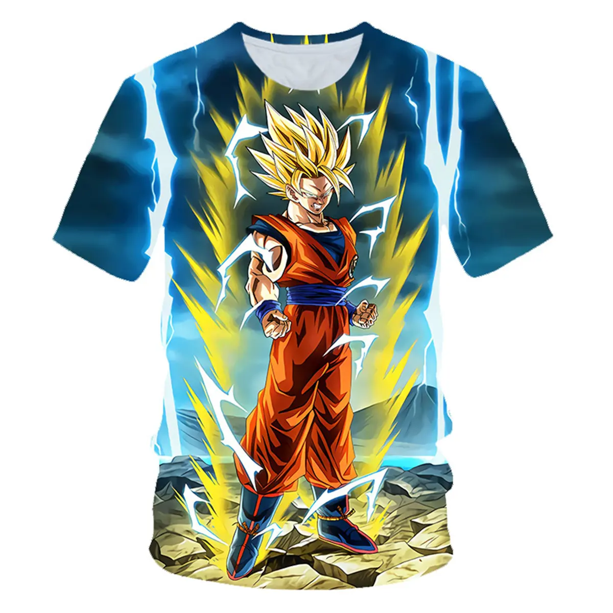 3D-Druck T-Shirt Sommer Unisex Kurzarm Dragon Tops Sommer druck 3D T-Shirt Junge Mädchen Goku T-Shirts