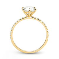 Anillo de Compromiso y Boda Gemnel de Oro de 14k con Banda de Diamantes de 1 Quilate para Mujer