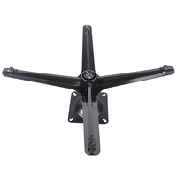 Base de chaise pivotante en métal 4 étoiles personnalisée OEM, base rotative pour canapé avec vérin à gaz, revêtement noir en poudre, pour fauteuil de loisirs
