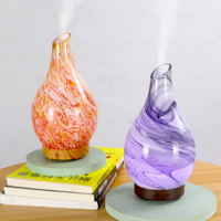 Diffuseur d'huiles essentielles à brume fraîche, humidificateur portable en verre avec une capacité de 150 ml et 7 couleurs LED pour la maison, l'hôtel et le bureau
